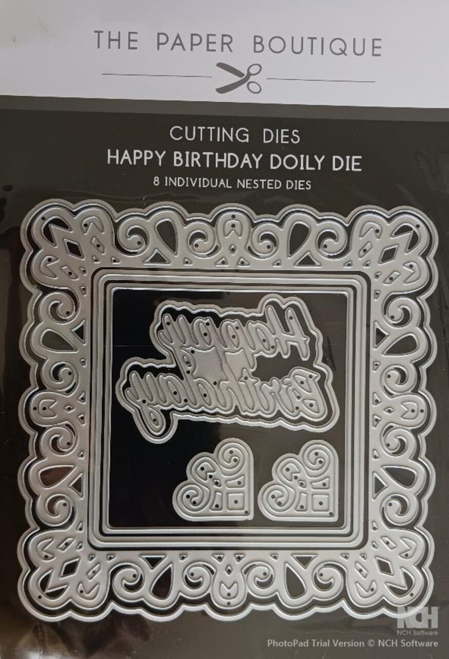 The Paper Boutique Happy Birthday Doily Die Cutting Dies Set -8 Dies